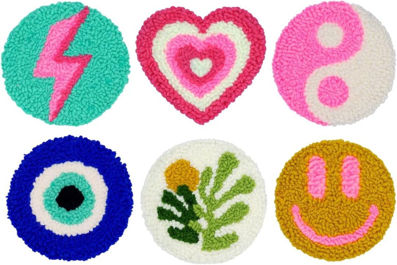 Punch Needle Kit for Beginners – Easy DIY Punch Needle Embroidery Set with Hoop, Yarn, Threader & Pre-Printed Fabric, Fun Arts and Crafts Kit for Adults & Kids, DIY Coaster & Rug Tufting Craft